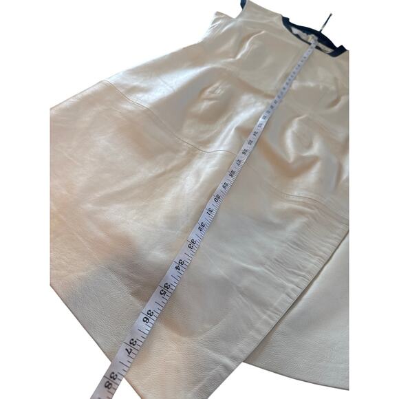 Trina Turk Dalia Bone Lamb Leather Asymmetric Dress Size 8 - Picture 6 of 8